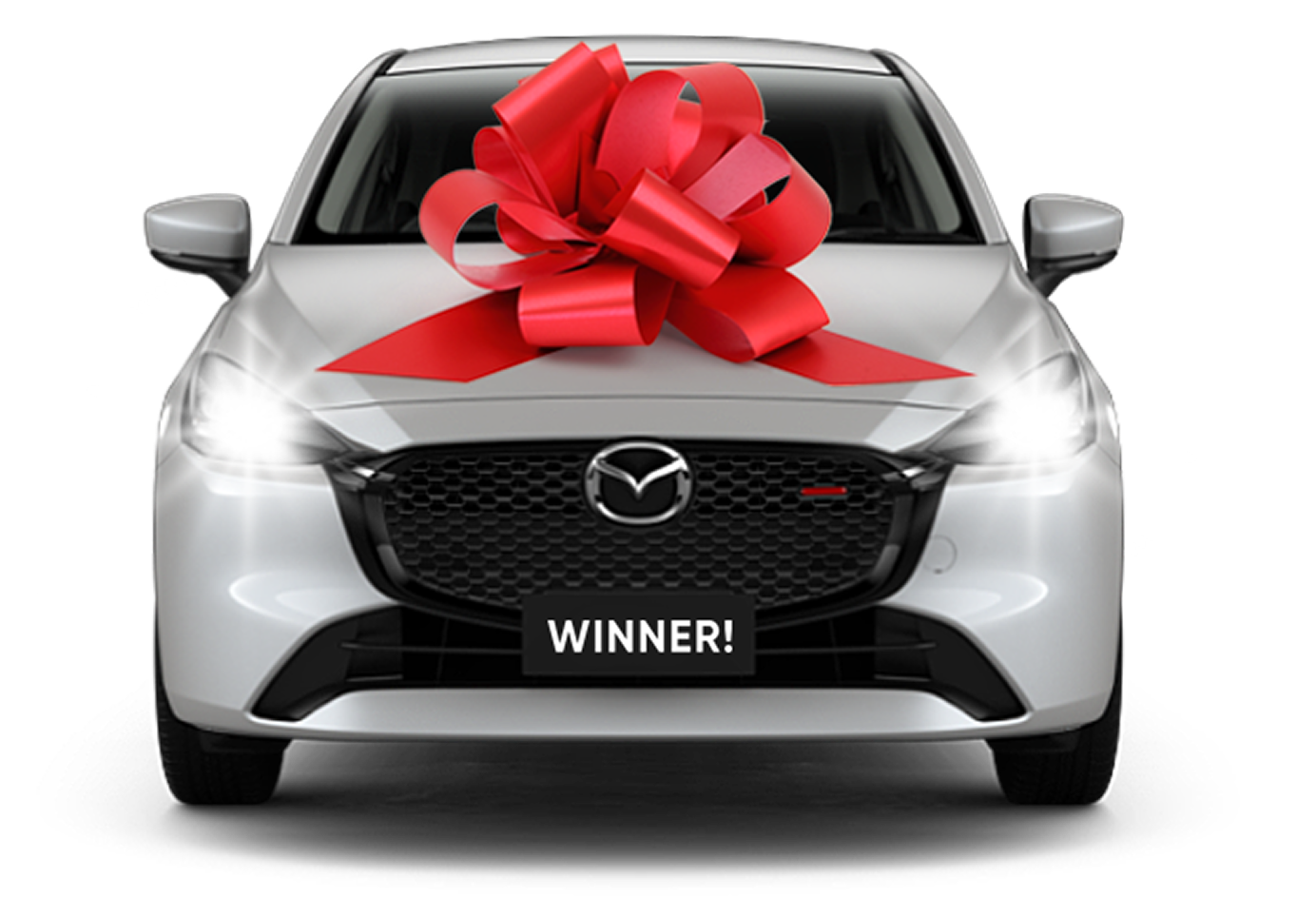 Mazda 2 with red bow - WINNER!